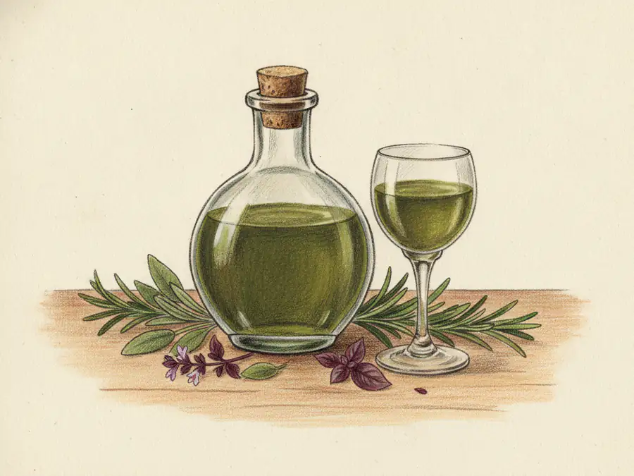 Spirit of wine tasting of what vegetable you please — illustration